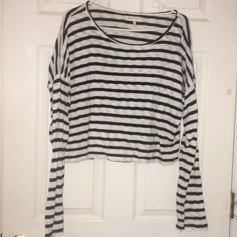 Striped crop top sweater